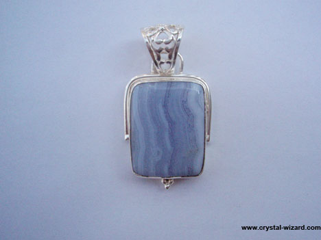 Agate Pendant Blue Lace Stone Of New Beginning 102